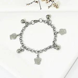 Pulsera acero con dijes.