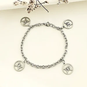 Pulsera acero con dijes.