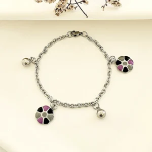 Pulsera acero con dijes.