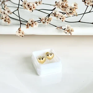 Aros abridores de acero dorado a rosca. Corazón.