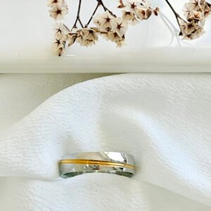 Anillo de acero combinado, alianza.