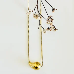 Conjunto de acero dorado, gota. 40+5 cm.