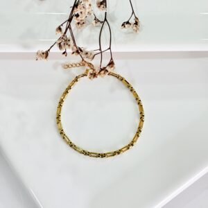 Pulsera de acero dorado. 20+3 cm.
